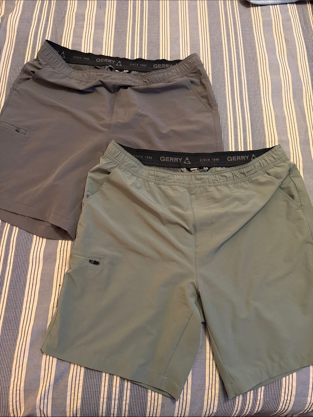 Lot of 2 Gerry Weber Men's Active Shorts in Olive Green and Gray